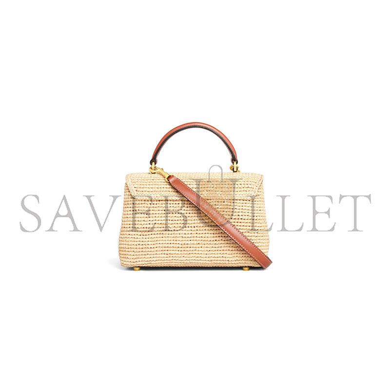 CELINE TEEN NINO BAG IN RAFFIA AND CALFSKIN 118112GNQ.02NT (20.5*13*8cm)